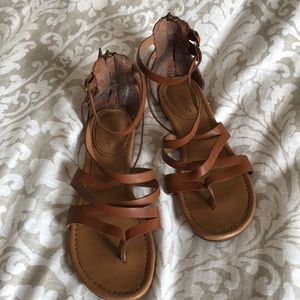 Strapped Faux Leather Sandals
